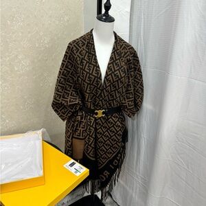 Fendi velvet wool shawl